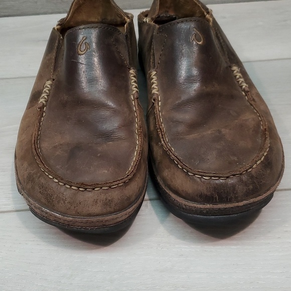 Olukai Mens Moloa Leather Loafer Flats shoes sz 9.5 main image 8
